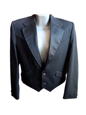 True Vintage 40R Medium Blazer Jacket Western Circle S Bolero Tuxedo Made In USA
